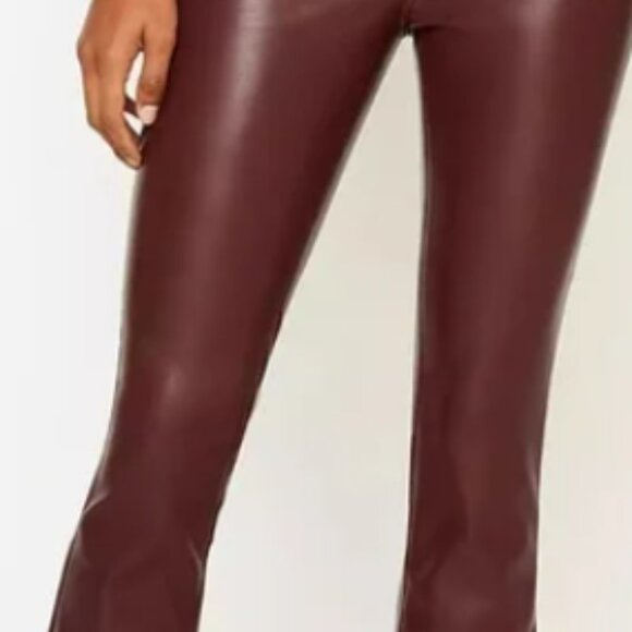 LOFT Maroon Faux Leather Pants Size 29/8 EUC - Picture 3 of 5